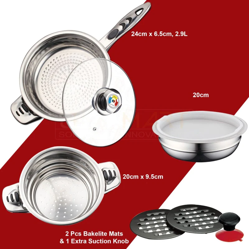 Batterie de cuisine, avec couvercles en verre de 16 pièces | Bronkitchen © – Image 5